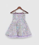 Lilac Sequins Embroidery Dress