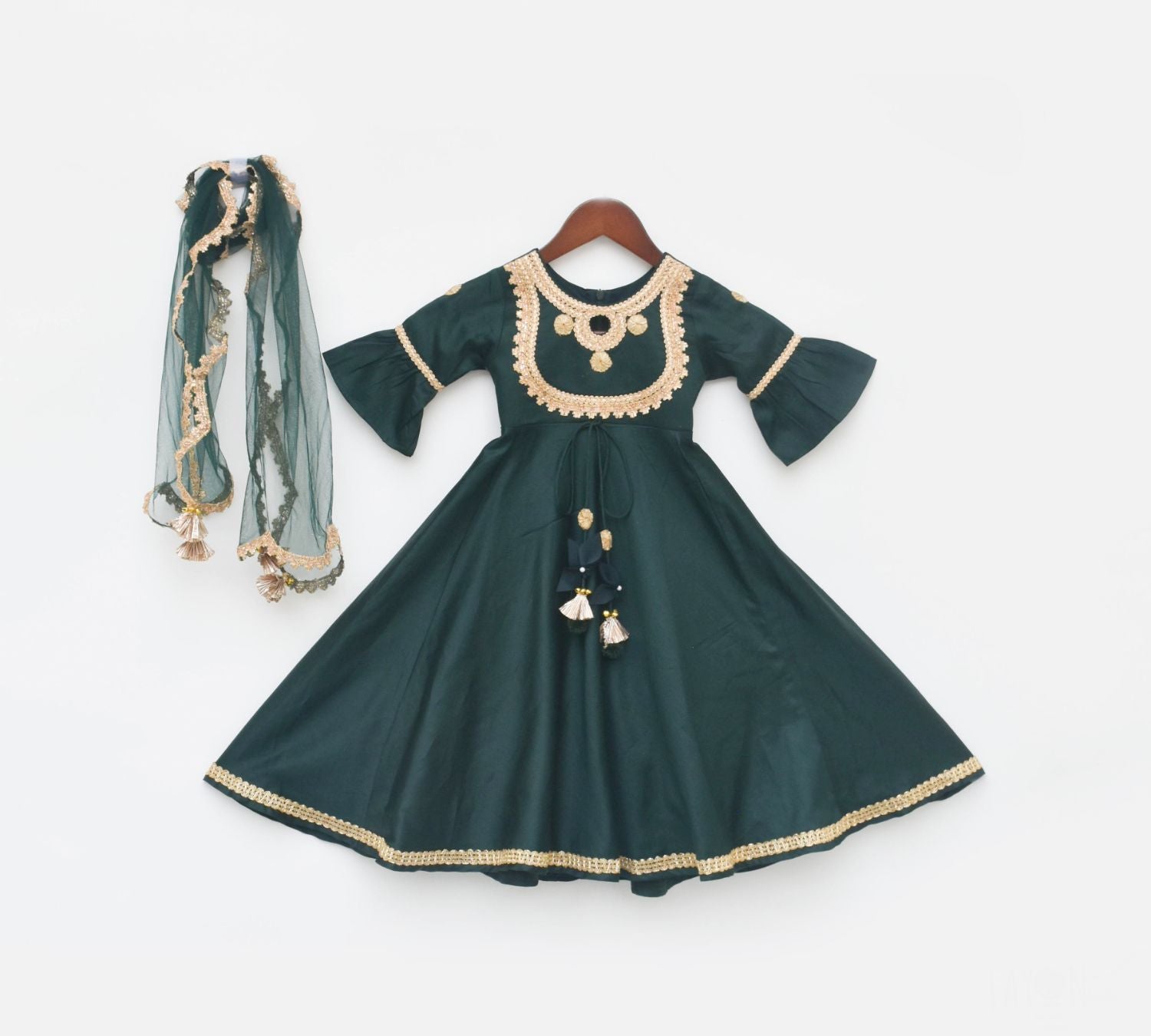 Green Silk Anarkali