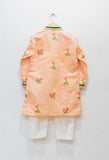 Peach Floral Embroidered Kurta