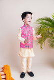 Pink Ikkat Nehru Set