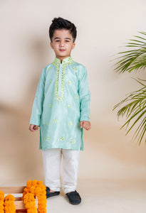 Blue Mirror Kurta Churidar