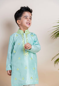 Blue Mirror Kurta Churidar