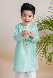 Blue Mirror Kurta Churidar