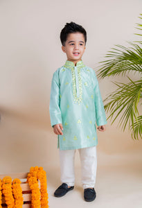 Blue Mirror Kurta Churidar