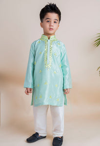 Blue Mirror Kurta Churidar