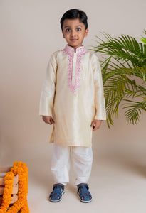 Beige Mirror Kurta Churidaar