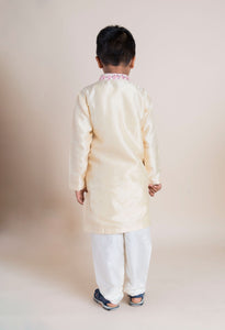 Beige Mirror Kurta Churidaar