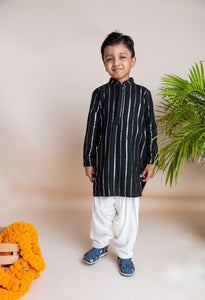 Black Sequins Kurta Patiala