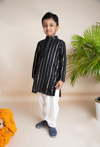 Black Sequins Kurta Patiala