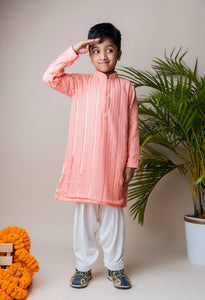 Pink Sequins Kurta Patiala