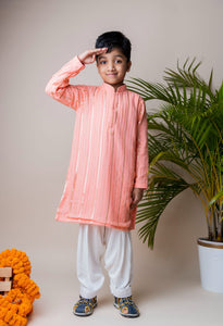 Pink Sequins Kurta Patiala