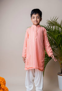 Pink Sequins Kurta Patiala