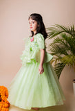 Green Sequins Ruffle Ghagra