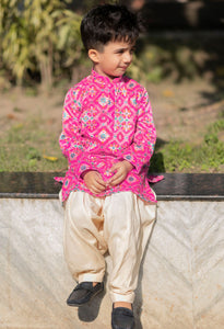 Pink Ikkat Kurta Patiala