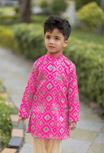 Pink Ikkat Kurta Patiala