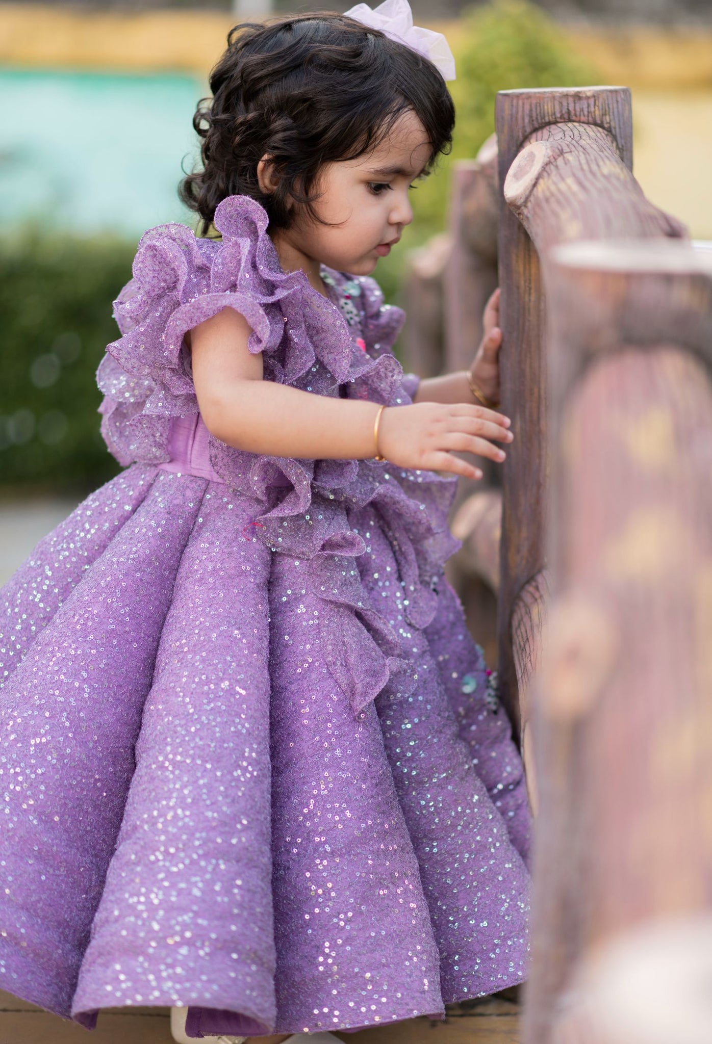 Purple Sequin Structre Gown