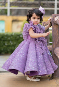 Purple Sequin Structre Gown