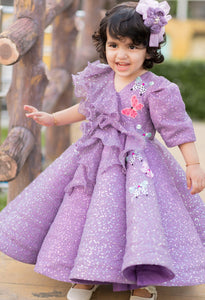 Purple Sequin Structre Gown