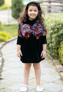 Black Velvet Sequins Dress