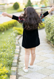 Black Velvet Sequins Dress