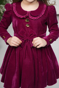 Burgundy Velvet Dress