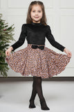 Black Hi-Neck And Leapord Skirt