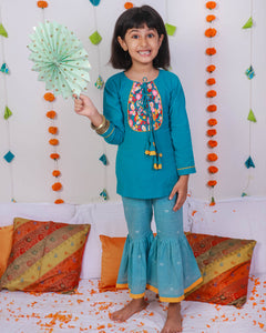 Ambar Embroidered Kurta with Baadal Sharara Pants