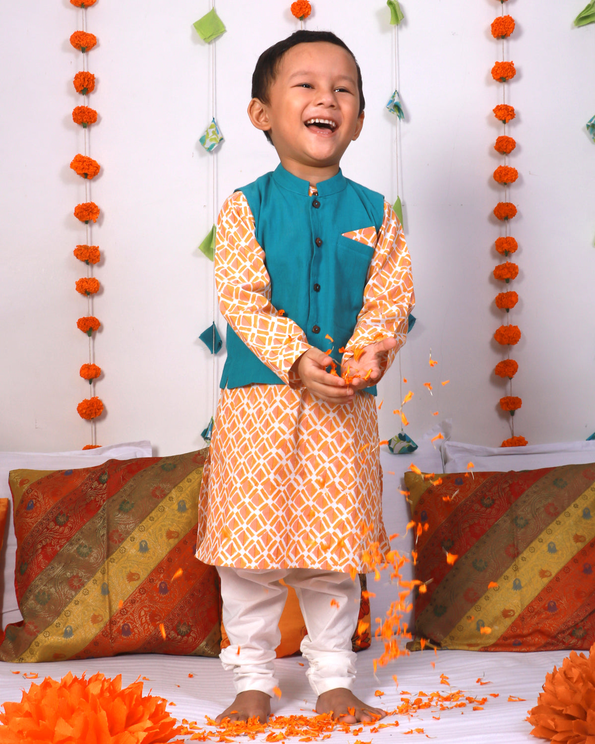 Genda Kurta with Churidaar & Ambar Nehru Jacket