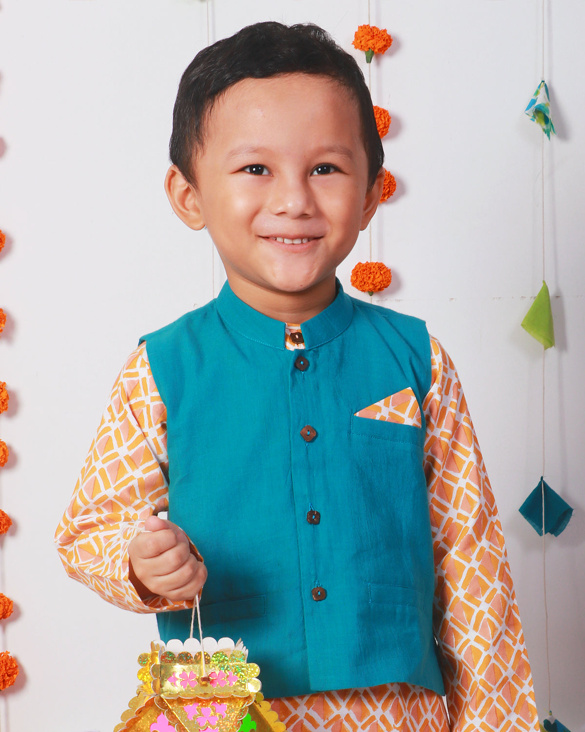 Genda Kurta with Churidaar & Ambar Nehru Jacket