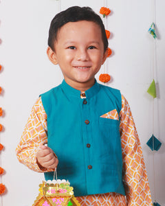 Genda Kurta with Churidaar & Ambar Nehru Jacket