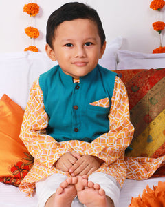 Genda Kurta with Churidaar & Ambar Nehru Jacket