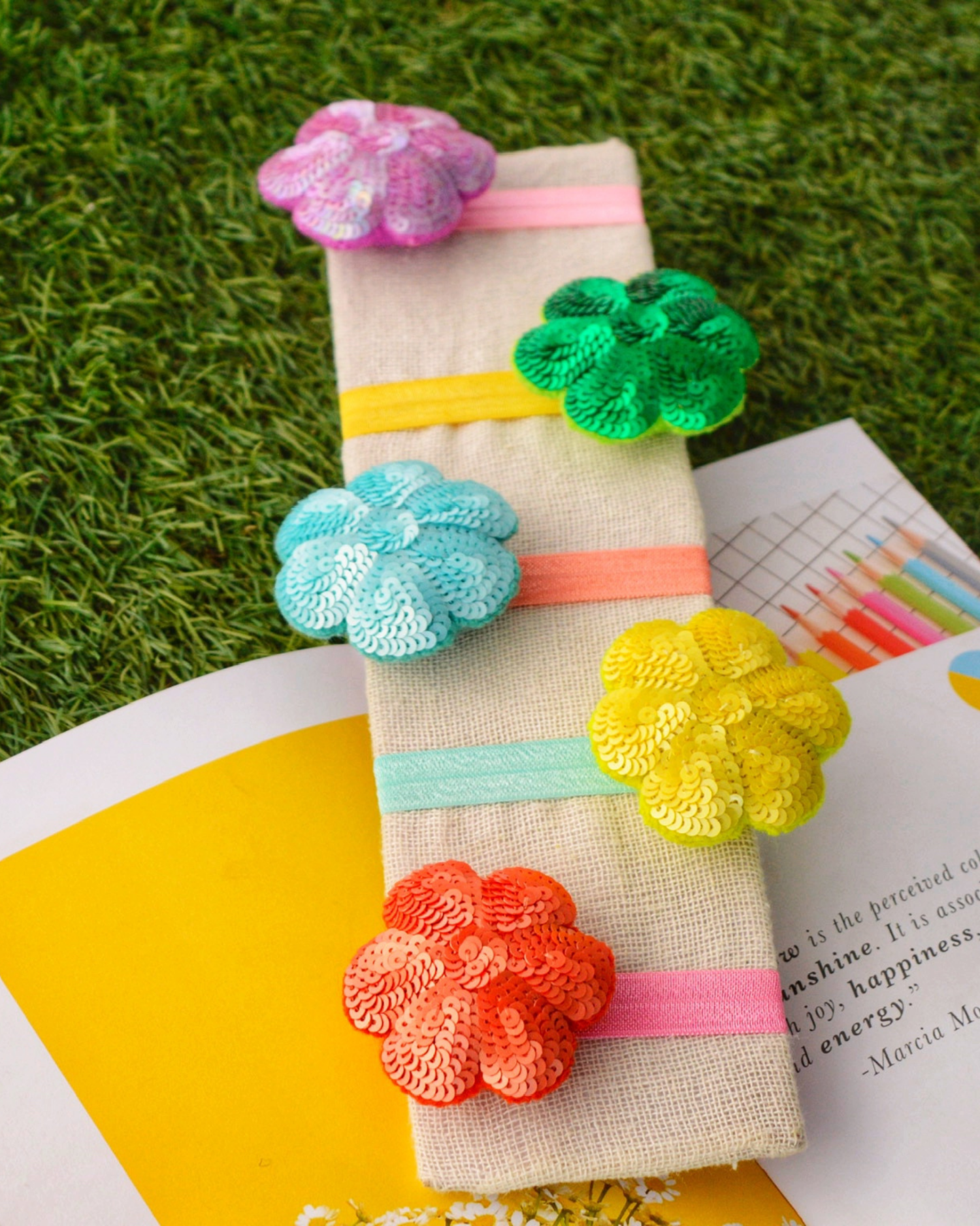 Flower Hair Ties (Set Of 5)