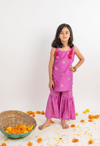 Knot Kurta Set With Sharara