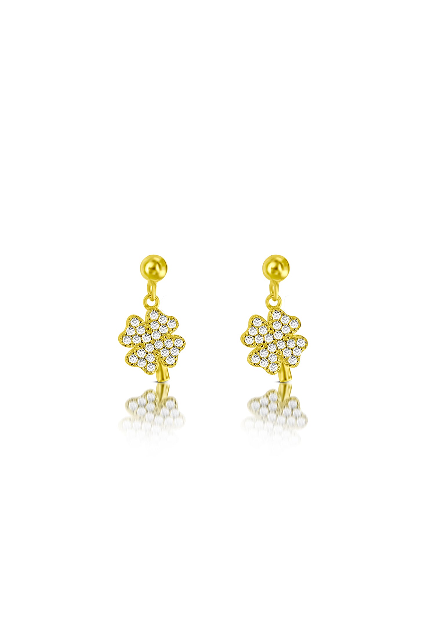 The 4 Leaf Clover Earrings (YG)