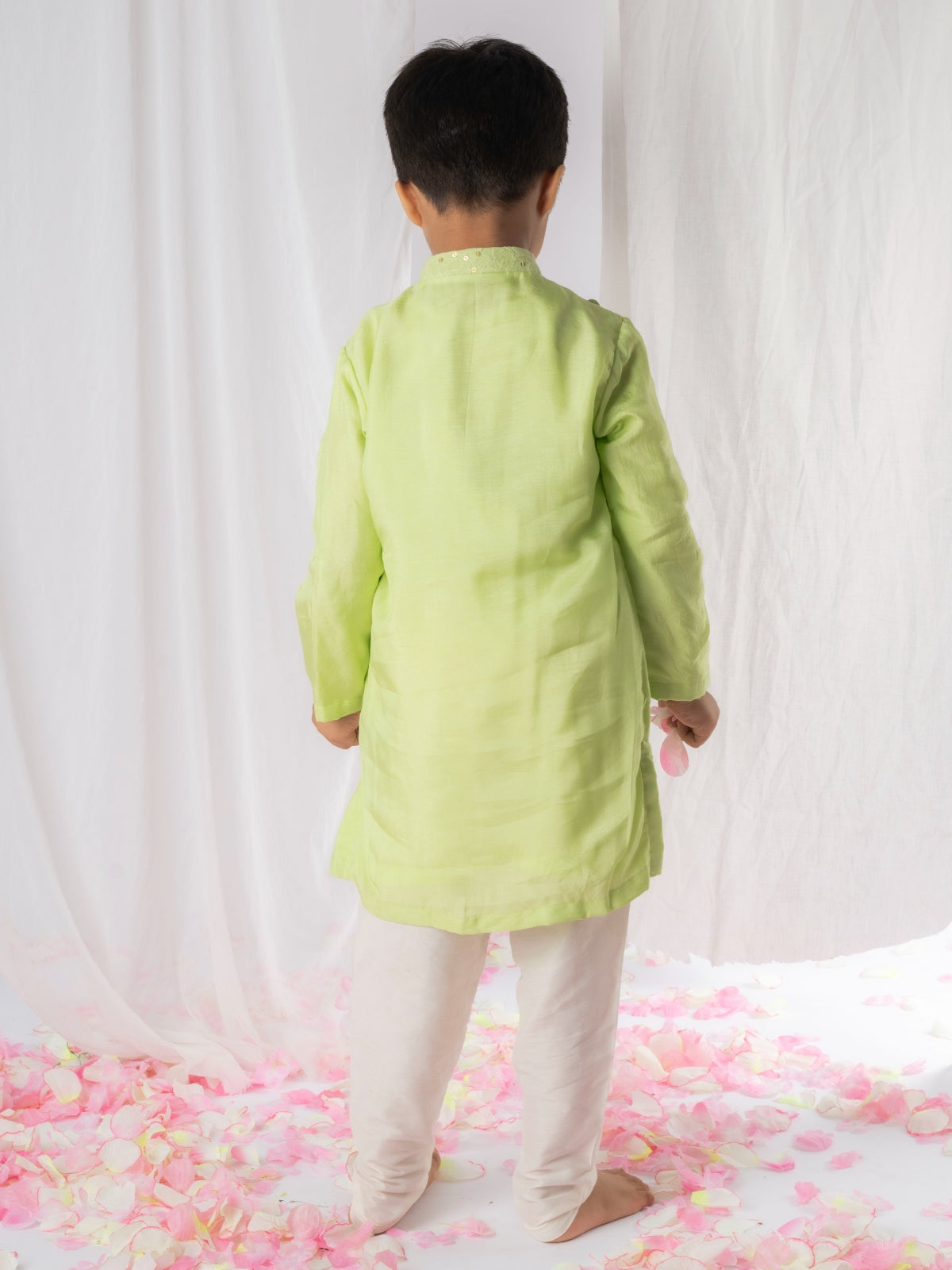 Green Chikankari Kurta With Churidar