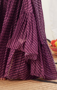 Purple Lehariya Lehenga