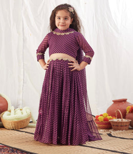 Purple Lehariya Lehenga