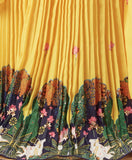 Yellow Pichwai Long Pleated Dress