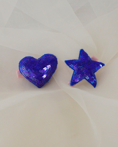 Heart And Star Hairclip (Blue)