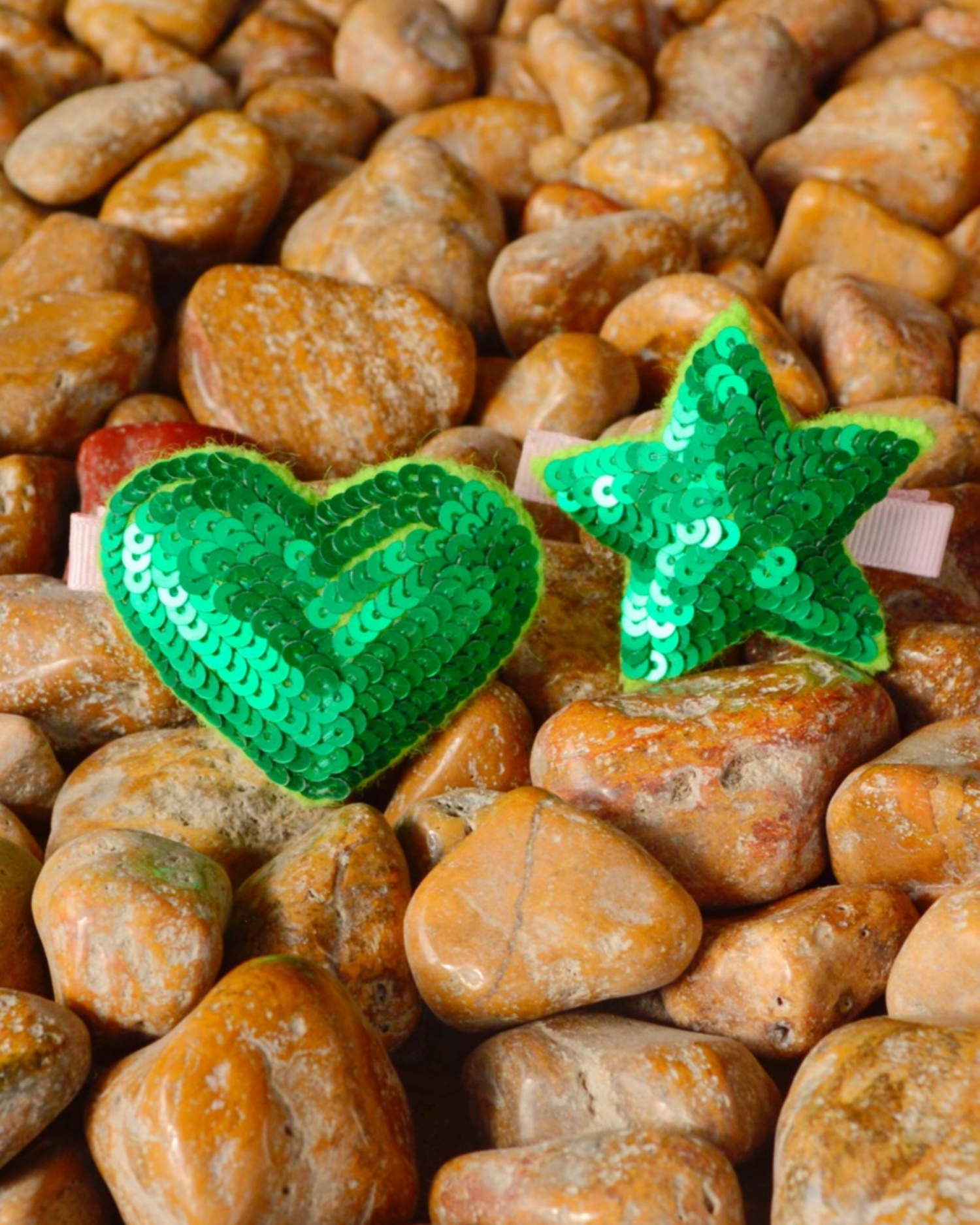 Heart And Star Hairclip (Green)