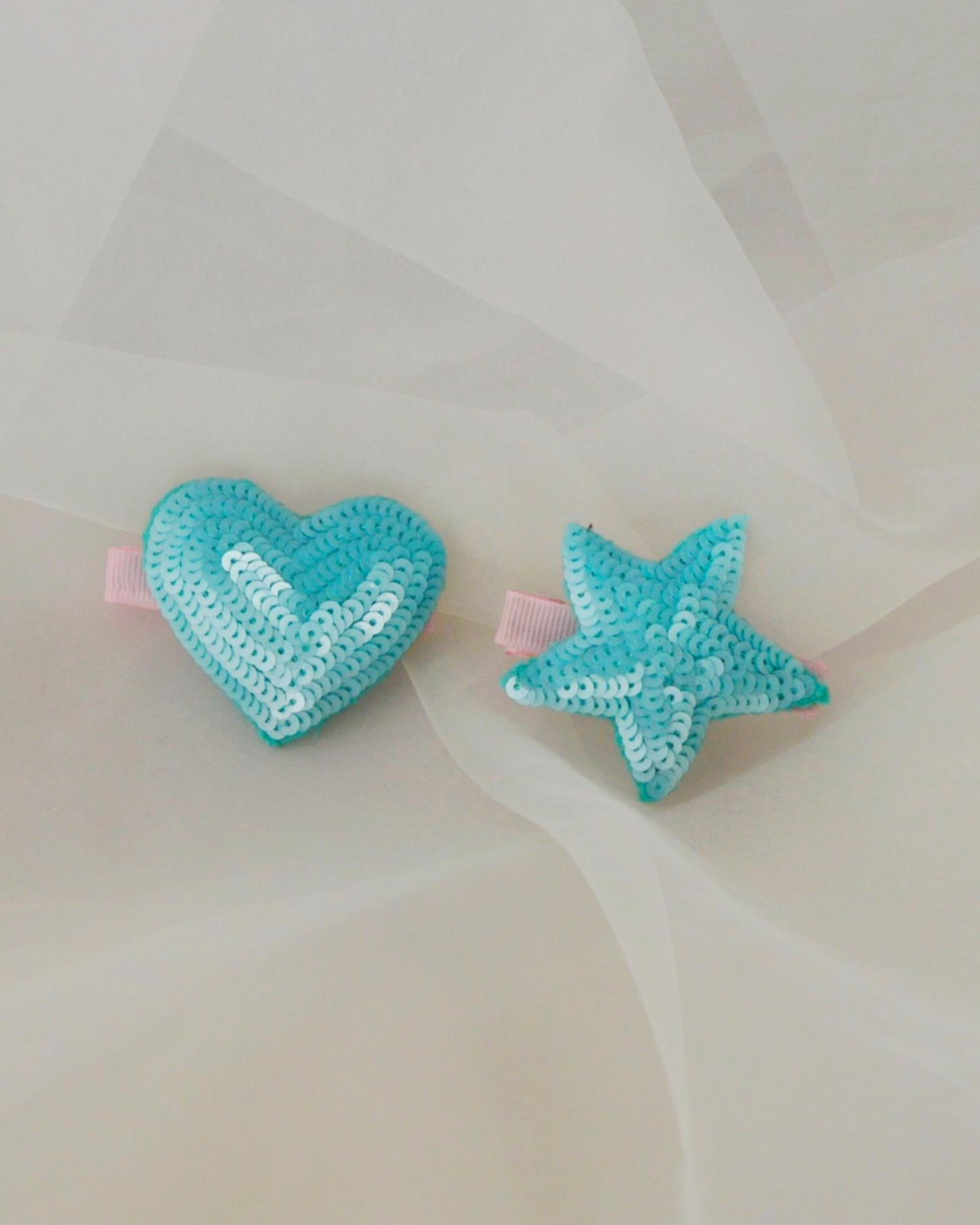 Heart And Star Hairclip (Light Blue)