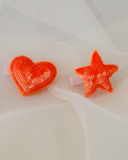 Heart And Star Hairclip (Orange)