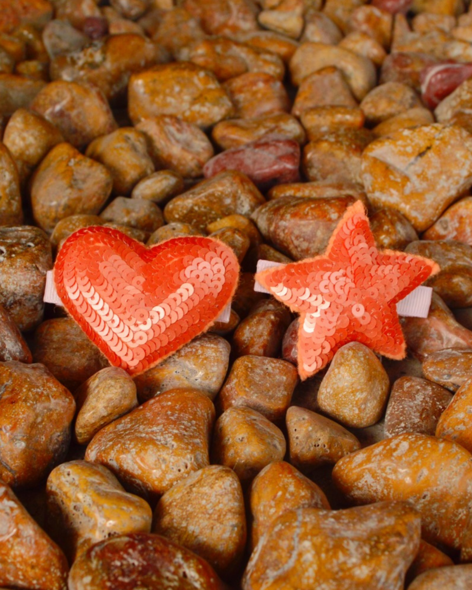 Heart And Star Hairclip (Orange)