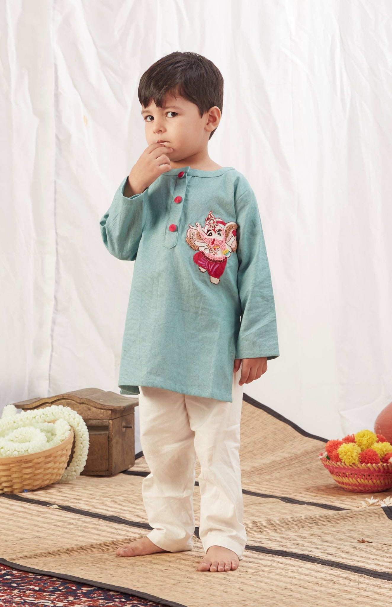 Ganpati Kurta Blue with Pants