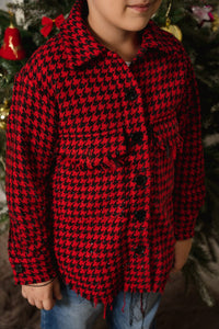 Houndstooth Red & Black Boys Shirt