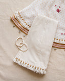 White Lotus Umbrella Kurta Pants And Dupatta (3pc-Set )