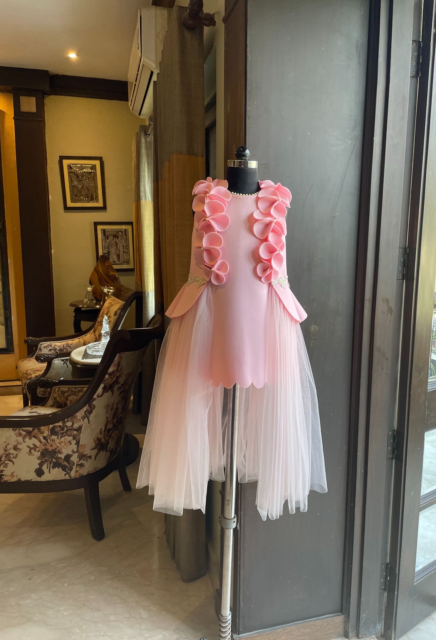 Baby Pink Princess Scallop Dress