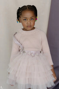 Hand Enhanced 3D Flowers Pinafore Tutu