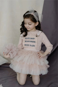 “Boss Baby” Embroidered and Hand Enhanced Pinafore Tutu