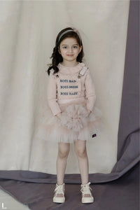 “Boss Baby” Embroidered and Hand Enhanced Pinafore Tutu